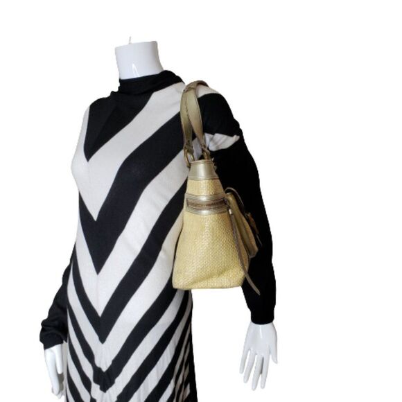 Coach MO5K-113 Legacy Leather & Straw Tote Handbag - Picture 11 of 16